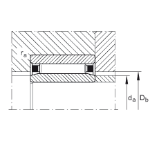 滾針軸承 NAO9X22X12-TV, 無(wú)擋邊
