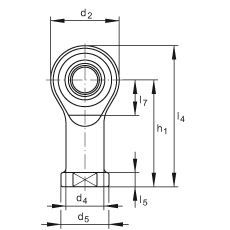 桿端軸承 GIKSR20-PS, 根據(jù) DIN ISO 12 240-4 標準，特種鋼材料，帶右旋內(nèi)螺紋，免維護