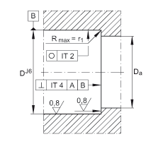推力角接觸球軸承 7603020-2RS-TVP, 單向，接觸角 a = 60°，限制公差，兩側唇密封