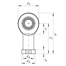 桿端軸承 GIL12-DO, 根據(jù) DIN ISO 12 240-4 標(biāo)準(zhǔn)，帶左旋內(nèi)螺紋，需維護(hù)
