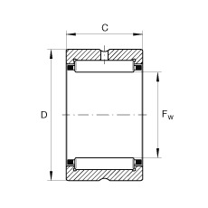 滾針軸承 NCS1816, 機加工滾道，根據(jù) ABMA 18.2 - 1982，英制