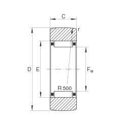 支撐型滾輪 RSTO50, 無軸向引導(dǎo)，外圈無擋邊