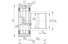 螺栓型滾輪 KR5206-2RS, 雙列，兩側(cè)唇密封