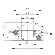 推力關(guān)節(jié)軸承 GE140-AX, 根據(jù) DIN ISO 12 240-3 標(biāo)準(zhǔn)，需維護(hù)