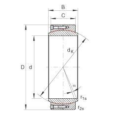 大的關(guān)節(jié)軸承 GE900-DW, 根據(jù) DIN ISO 12 240-1 標(biāo)準(zhǔn)，免維護(hù)