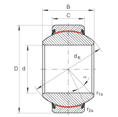 關節(jié)軸承 GE30-FW-2RS, 根據(jù) DIN ISO 12 240-1 標準, 免維護，兩側(cè)唇密封