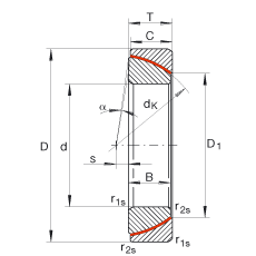 角接觸關(guān)節(jié)軸承 GE190-SW, 根據(jù) DIN ISO 12 240-2 標(biāo)準(zhǔn)，免維護(hù)
