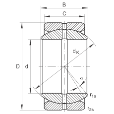 關(guān)節(jié)軸承 GE69-ZO, 根據(jù) DIN ISO 12 240-1 標(biāo)準(zhǔn)，英制尺寸，需維護(hù)