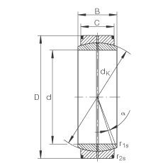 關(guān)節(jié)軸承 GE30-DO, 根據(jù) DIN ISO 12 240-1 標(biāo)準(zhǔn)，需維護(hù)
