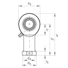桿端軸承 GIL40-DO-2RS, 根據(jù) DIN ISO 12 240-4 標(biāo)準(zhǔn)，帶左旋內(nèi)螺紋，需維護(hù)，兩側(cè)唇密封