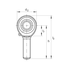 桿端軸承 GAKR22-PB, 根據(jù) DIN ISO 12 240-4 標(biāo)準(zhǔn)，帶右旋外螺紋，需維護(hù)