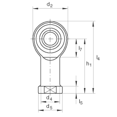 桿端軸承 GIKPR10-PW, 根據(jù) DIN ISO 12 240-4 標(biāo)準(zhǔn)，帶右旋小螺距內(nèi)螺紋，需維護(hù)