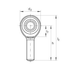桿端軸承 GAKL6-PW, 根據(jù) DIN ISO 12 240-4 標準，帶左旋外螺紋，需維護