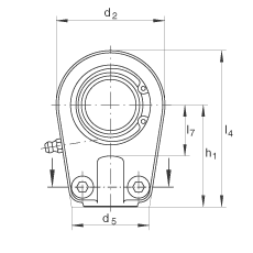 液壓桿端軸承 GIHRK50-DO, 根據(jù) DIN ISO 12 240-4 標(biāo)準(zhǔn)，帶右旋螺紋夾緊裝置，需維護(hù)