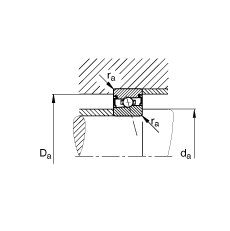 主軸軸承 HSS7016-E-T-P4S, 調(diào)節(jié)，成對安裝，接觸角 α = 25°，兩側(cè)唇密封，非接觸，限制公差