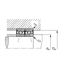 主軸軸承 HSS7016-E-T-P4S, 調(diào)節(jié)，成對安裝，接觸角 α = 25°，兩側(cè)唇密封，非接觸，限制公差
