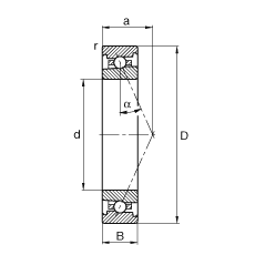 主軸軸承 HS7016-E-T-P4S, 調(diào)節(jié)，成對(duì)或單元安裝，接觸角 α = 25°，限制公差