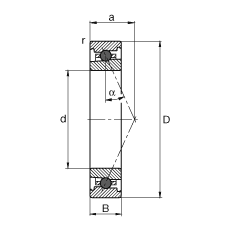 主軸軸承 HC71914-E-T-P4S, 調(diào)節(jié)，成對或單元安裝，接觸角 α = 25°，陶瓷球，限制公差