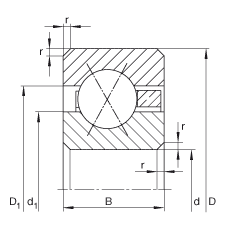 薄截面軸承 CSXD100, 四點接觸球軸承，類型X，運行溫度 -54°C 到 +120°C