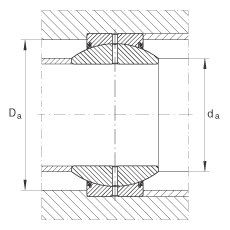 關(guān)節(jié)軸承 GE280-FO-2RS, 根據(jù) DIN ISO 12 240-1 標(biāo)準(zhǔn), 需維護(hù)，兩側(cè)唇密封