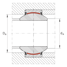 關節(jié)軸承 GE30-FW-2RS, 根據(jù) DIN ISO 12 240-1 標準, 免維護，兩側(cè)唇密封